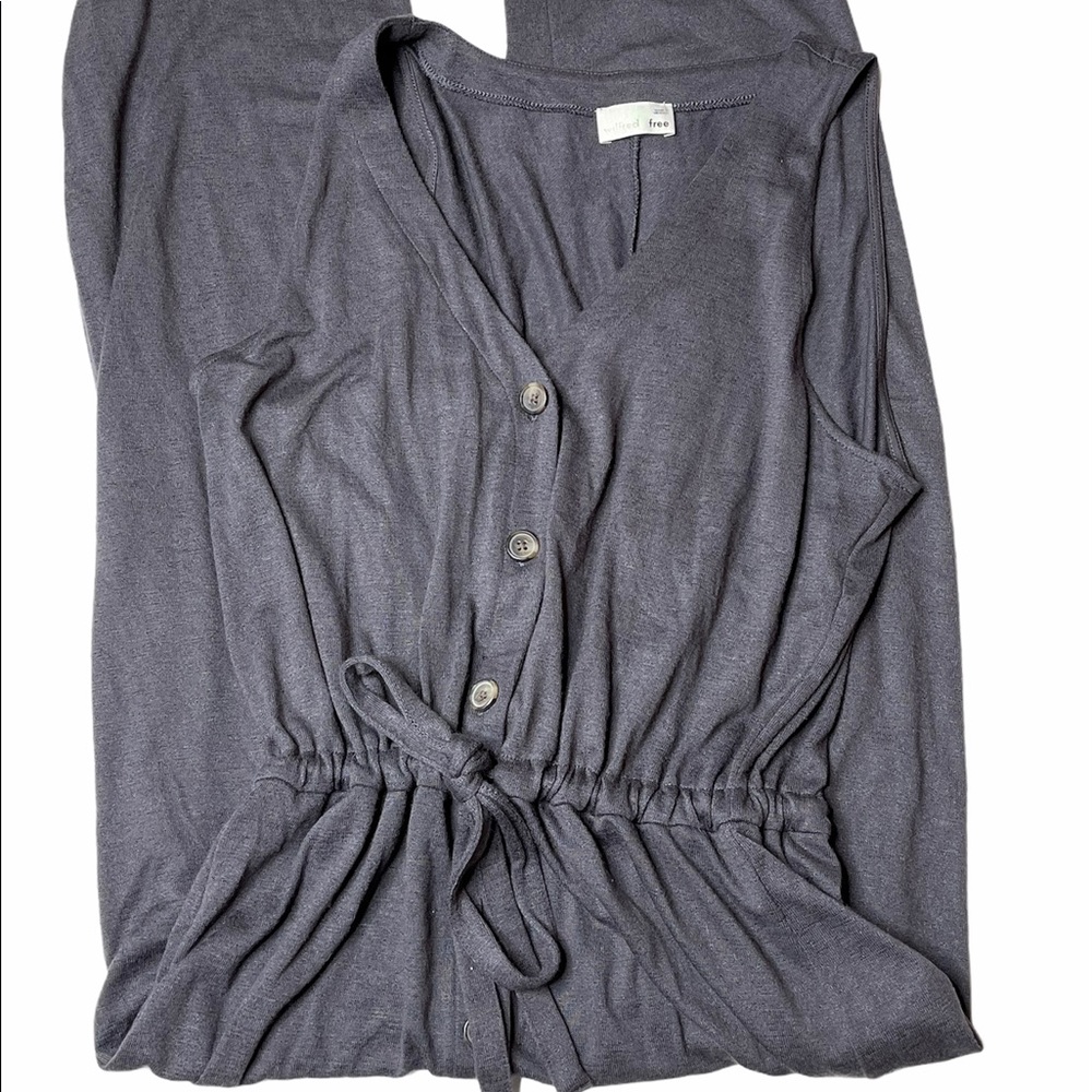 Aritzia Gray Button-Front Jumpsuit